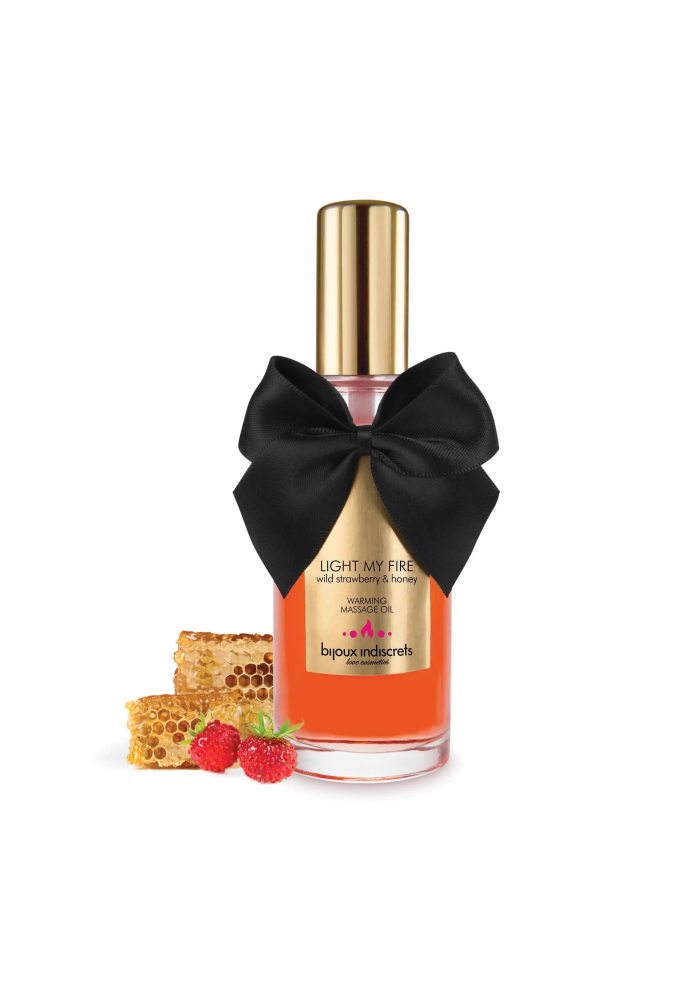 Huile de massage embrassable chauffante - Fraise sauvage
