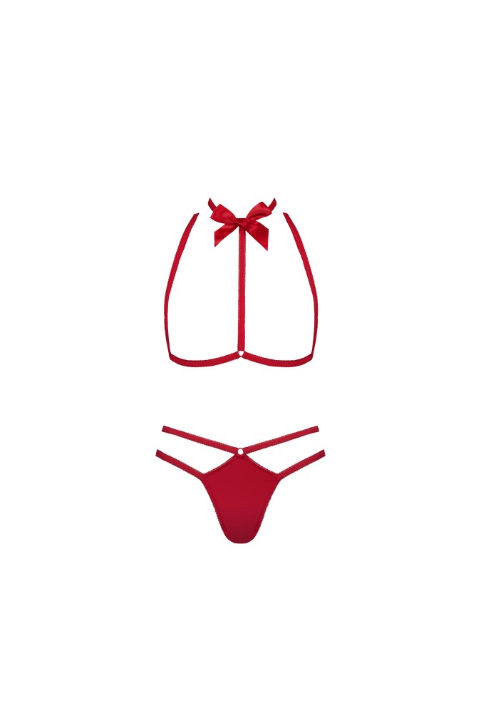 Ensemble string & harnais - Le Petit Secret - Rouge