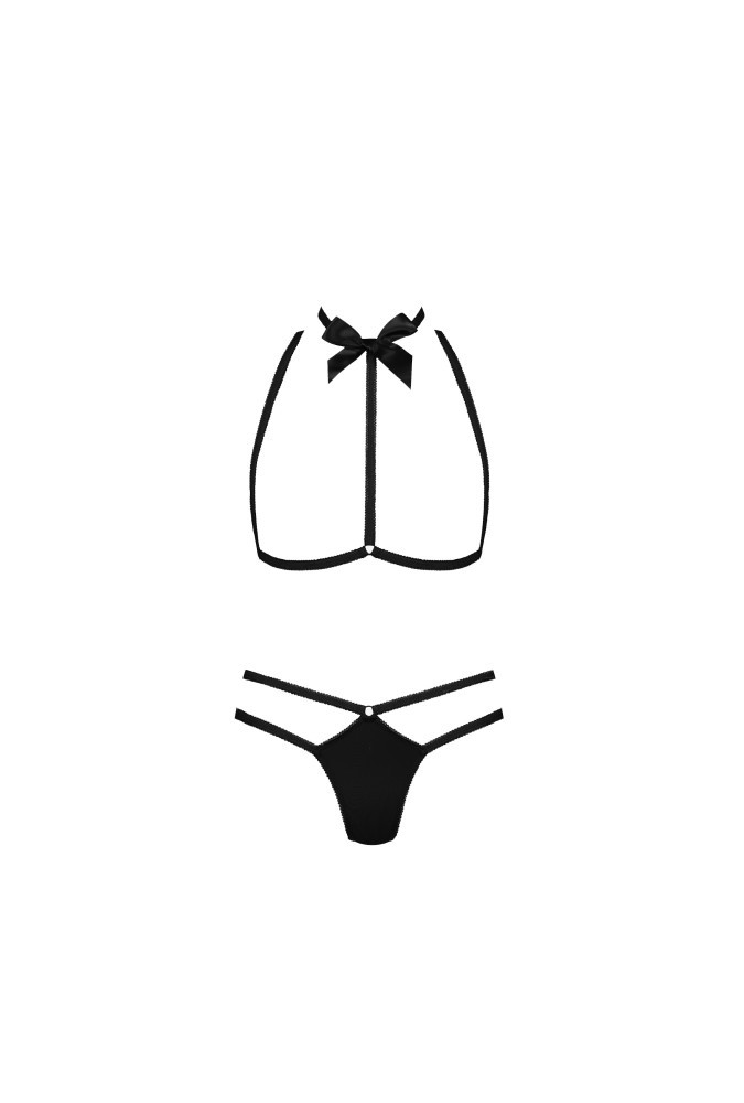 Set thong & harness - Le Petit Secret - Black