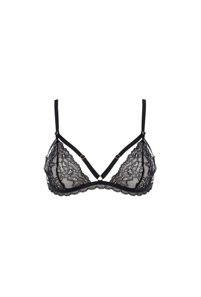 Soutien-gorge triangle ouvrable - Le Petit Secret Dentelle - Noir