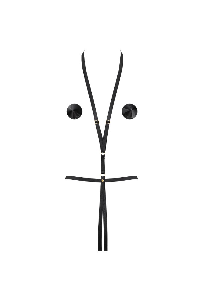 Harness & nipples covers - Jeux Magnétiques - Black