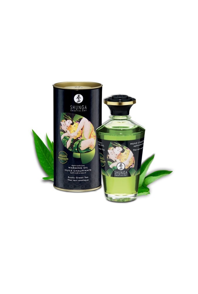 Huile de massage Chauffante Aphrodisiaque - Thé vert exotique Bio