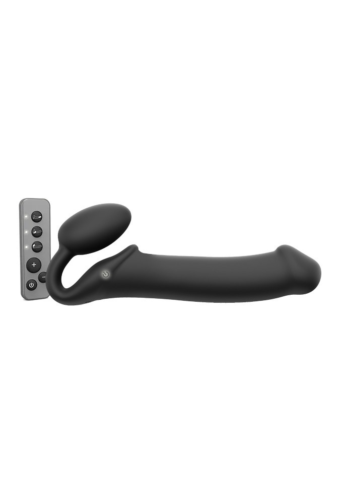 Vibrating bendable strap-on - Noir